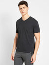 Men&#39;s Black Melange V-Neck T-shirt