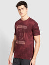 Men&#39;s Burgundy Print Sport T-Shirt