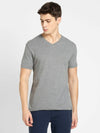 Men&#39;s Grey Melange V-Neck T-shirt