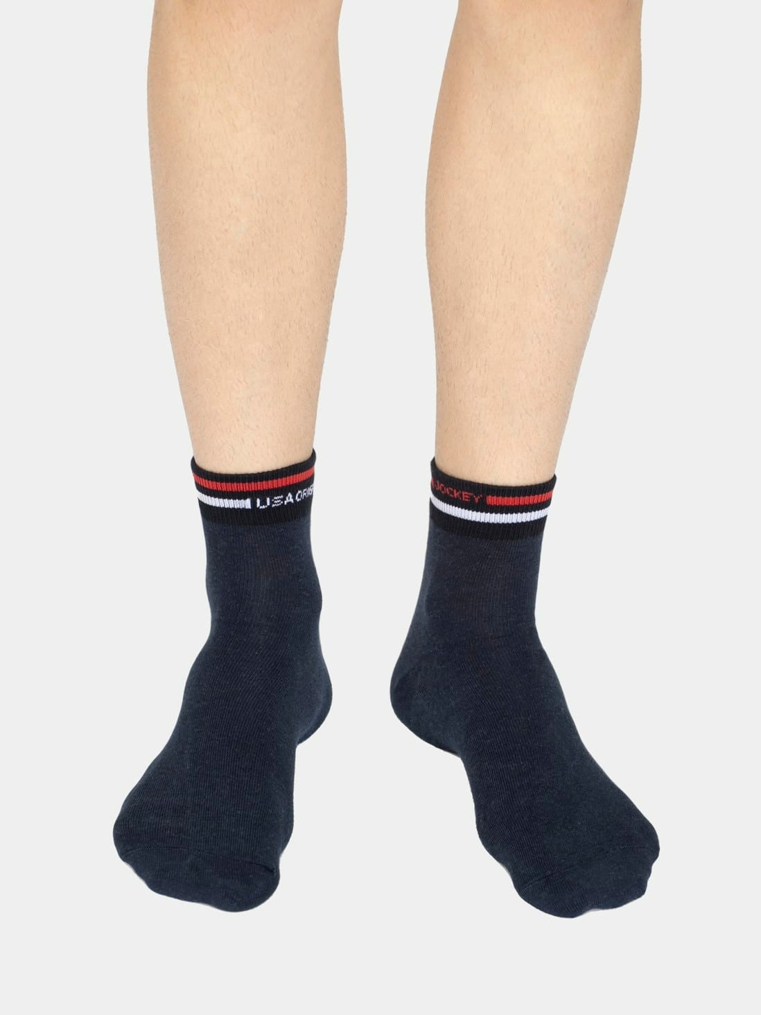 Men's Navy Melange Ankle Socks