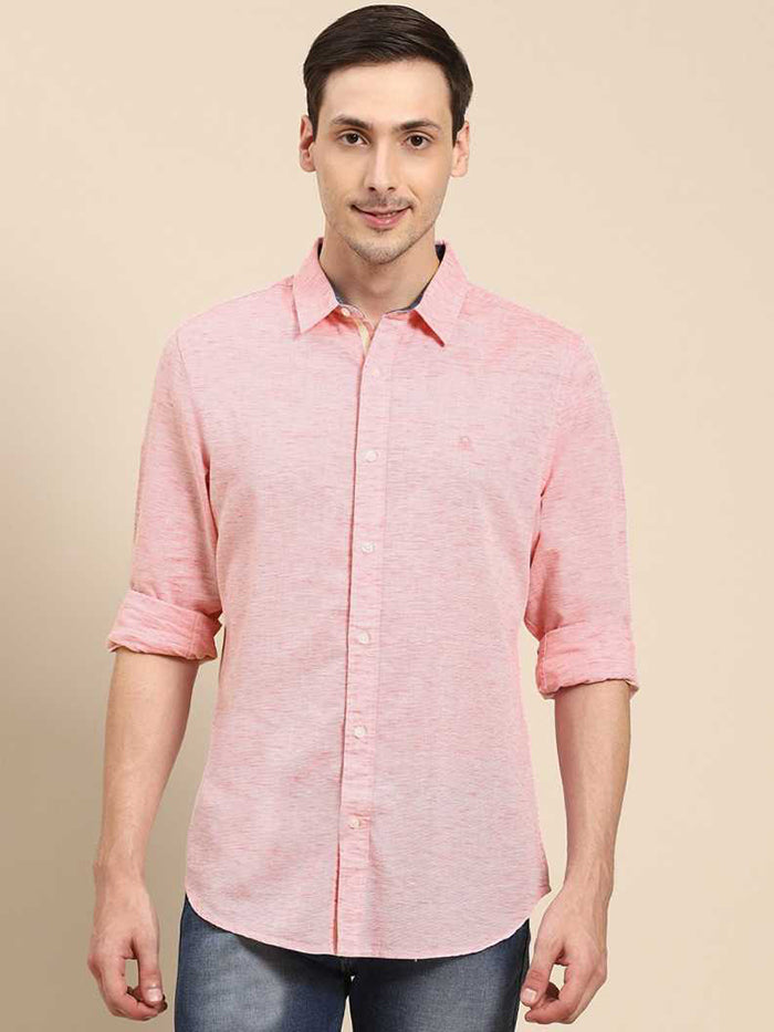 Men Slim Fit Solid Casual Shirt