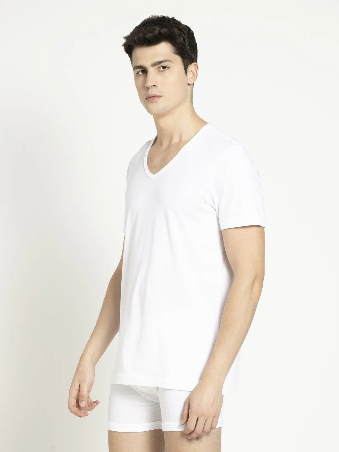 Men's White V-Neck Under shirt